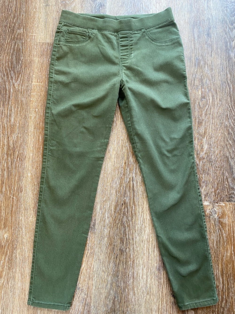 Olive Green Pull-On Skinny Pants